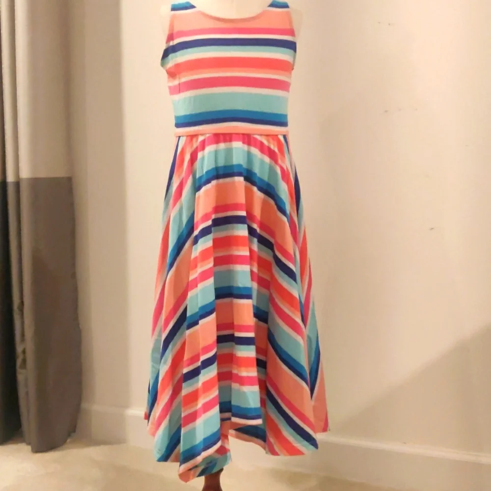 Gymboree multi strip sleeveless dress sz 10
